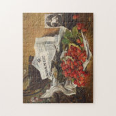 イチゴヴィンテージ春フルーツon新聞 ジグソーパズル (縦)