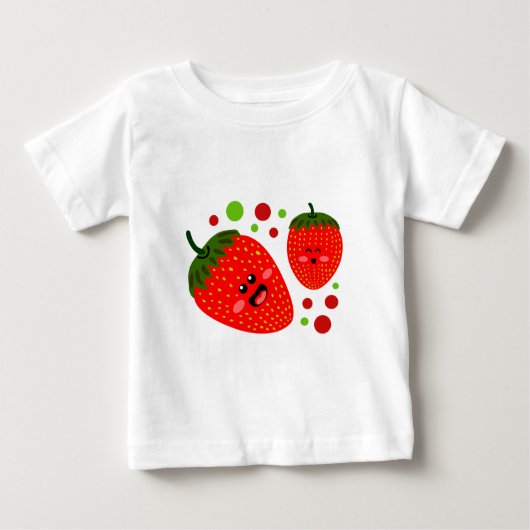 イチゴ乳児Tシャツ ベビーTシャツ (正面)