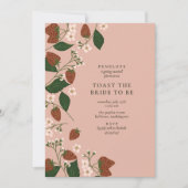 イチゴ乾杯の花嫁カクテルアワーシャワー 招待状 (正面)