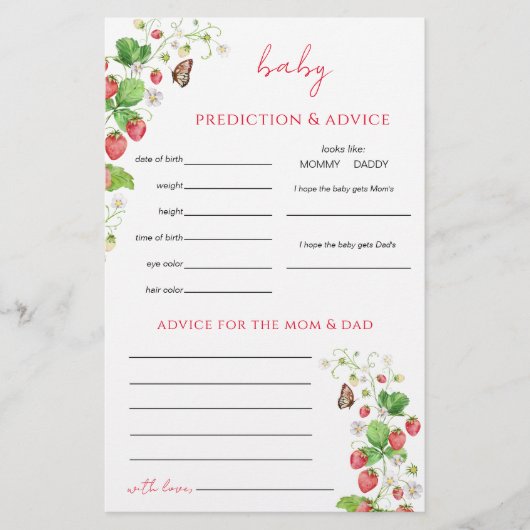 イチゴ予測ゲーム チラシ (正面)