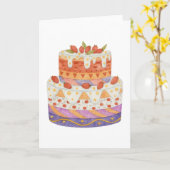 イチゴ二段ケーキ カード (黄色い花)