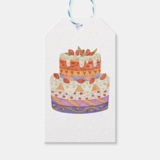 イチゴ二段ケーキ ギフトタグ (正面)