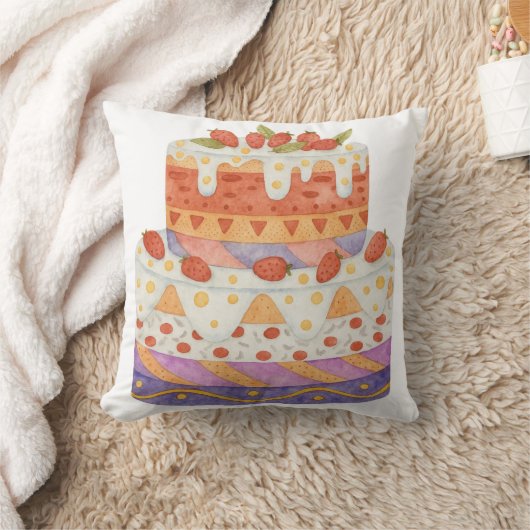 イチゴ二段ケーキ クッション (ブランケット)