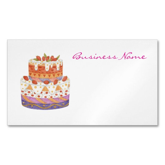 イチゴ二段ケーキ マグネット名刺 (正面)