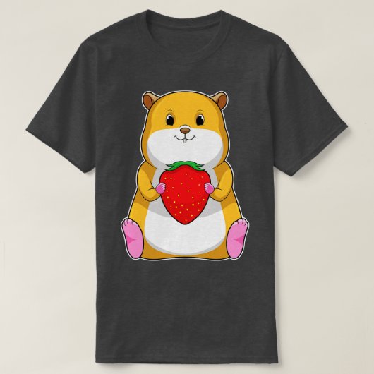 イチゴ付きハムスター Tシャツ (デザイン正面)