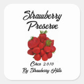 イチゴ保存写真撮影 ホワイト スクエアシール (正面)