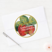 イチゴ保存缶詰ラベル ラウンドシール (封筒)
