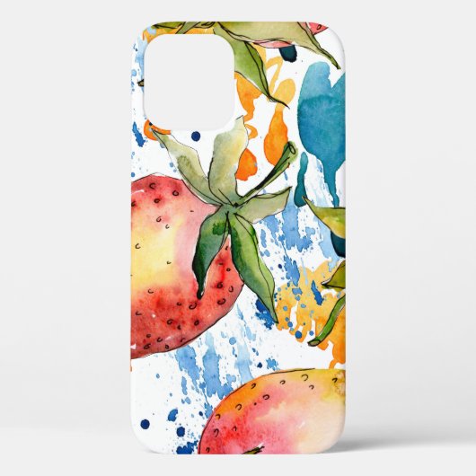 イチゴ健康食品。水彩の背景が悪い Case-Mate iPhoneケース (裏面)