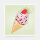 イチゴ入りアイスクリーム スタンダードランチョンナプキン (正面)