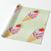 イチゴ入りアイスクリーム ラッピングペーパー (アンロールド)