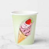 イチゴ入りアイスクリーム 紙コップ (正面)