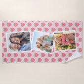 イチゴ写真コラージュ ビーチタオル (正面)