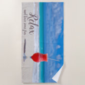 イチゴ凍っていダイキリオンブルースカイサンディ ビーチタオル (正面)
