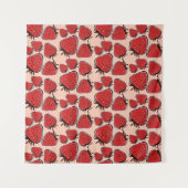 イチゴ喜び：ヴィンテージパターンチャーム。 タペストリー (正面(横))