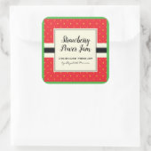 イチゴ夏のフルーツ柄の自家製ジャムラベル スクエアシール (バッグ)