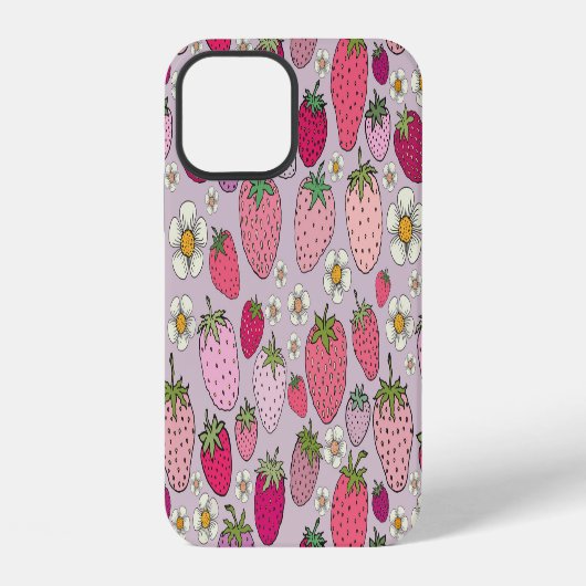 イチゴ夏シームレスパターン iPhoneケース (裏面)
