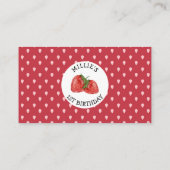 イチゴ子供の誕生日詳細 エンクロージャーカード (裏面)