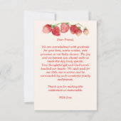 イチゴ弓リボンコケットベビーシャワー サンキューカード (裏面)