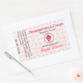 イチゴ手作り自家製せっけん |ギフトラベル 長方形シール (封筒)