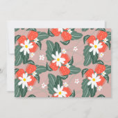 イチゴ手描き植物園誕生日 招待状 (裏面)