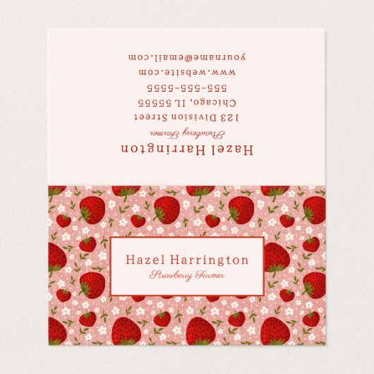 イチゴ折り畳み名刺カスタマイズかわいい 名刺 (外部フラット)