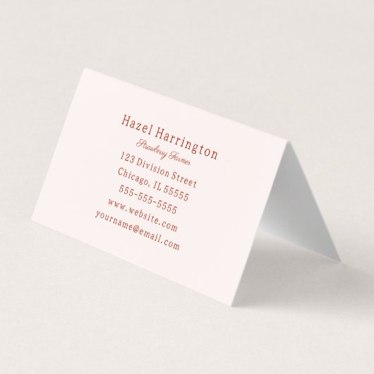 イチゴ折り畳み名刺カスタマイズかわいい 名刺 (裏面)