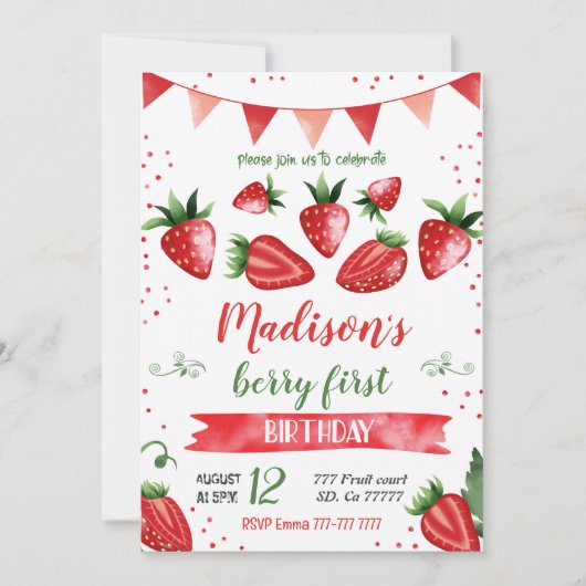 イチゴ招待状 招待状 (正面)