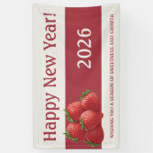 イチゴ新年会 赤 横断幕 (縦)