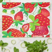 イチゴ旋回パターン キッチンタオル (折り畳み)