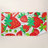 イチゴ旋回パターン ビーチタオル (正面)