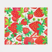 イチゴ旋回パターン フリースブランケット (正面(横))