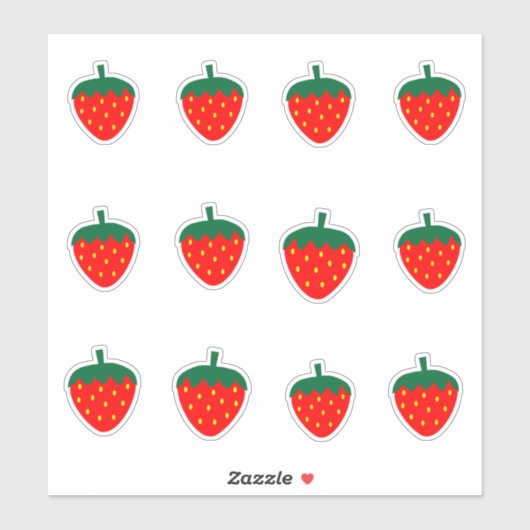 イチゴ果実が果実を生産する農家の夏 シール (シート)