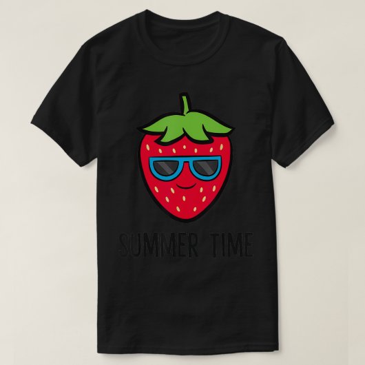 イチゴ果実夏の時間 Tシャツ (デザイン正面)