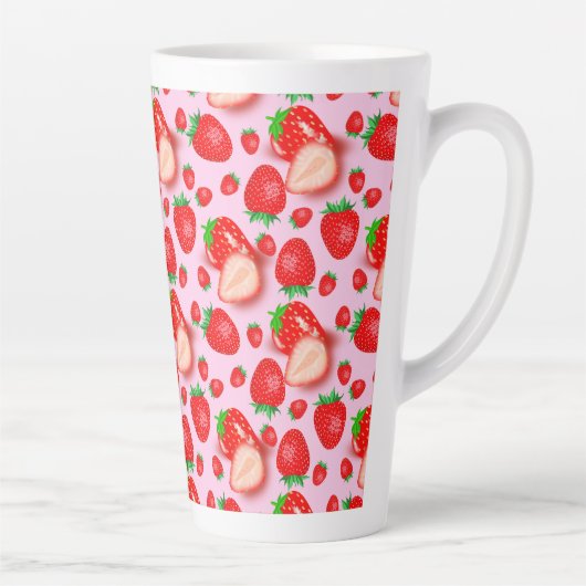 イチゴ果実模様 カフェラテマグ (右)