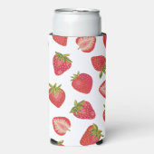 イチゴ果実模様 スリム缶クーラー (Seltzer正面)