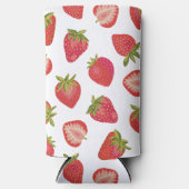 イチゴ果実模様 スリム缶クーラー (正面)