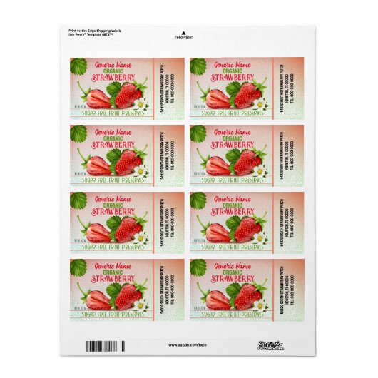 イチゴ果実缶詰 ラベル (フルシート)