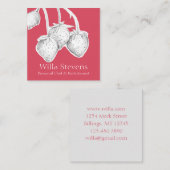 イチゴ果実自家製ジャムゼリー保存食品 スクエア名刺 (正面/裏面)