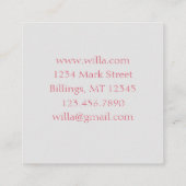 イチゴ果実自家製ジャムゼリー保存食品 スクエア名刺 (裏面)