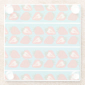 イチゴ果実：シームレスな繰り返しパターン。 ガラスコースター (裏面)