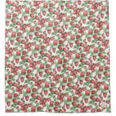 イチゴ柄手描き春ベリーパターン シャワーカーテン (正面)