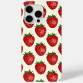 イチゴ柄、赤いイチゴ、フルーツ、葉 Case-Mate iPhoneケース (裏面)