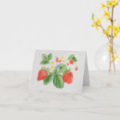イチゴ格言カード カード (黄色い花)