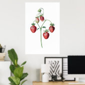 イチゴ植物性プリント ポスター (ホームオフィス)