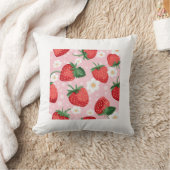 イチゴ模様化粧枕 クッション (ブランケット)