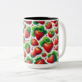 イチゴ模様 ツートーンマグカップ (正面右)