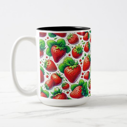イチゴ模様 ツートーンマグカップ (左)