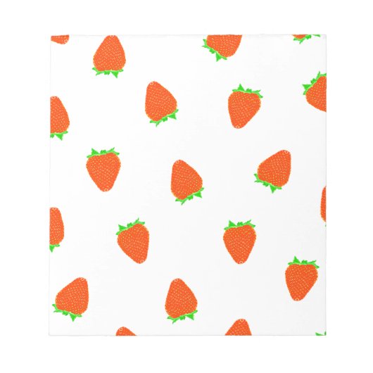 イチゴ模様 ノートパッド (正面)