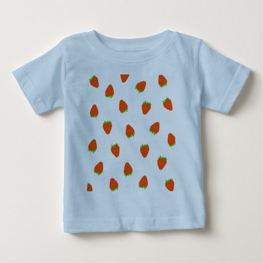 イチゴ模様 ベビーTシャツ (正面)