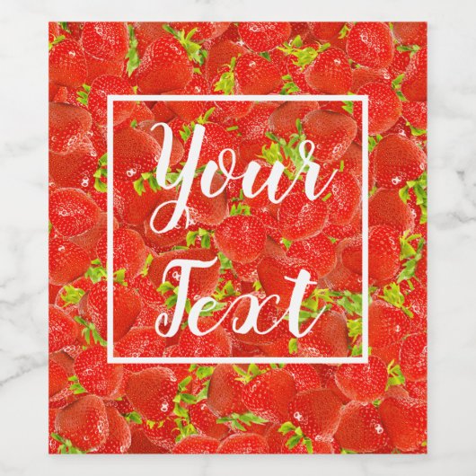 イチゴ模様 ワインラベル (シングルラベル)